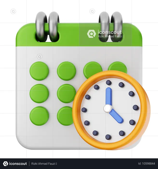 Calendrier de l'horloge  3D Icon