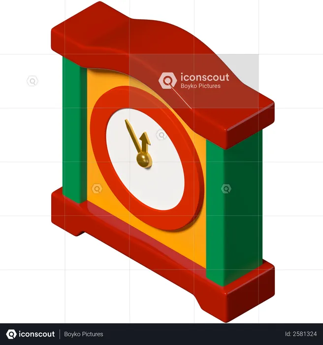 Horloge de Noël  3D Illustration