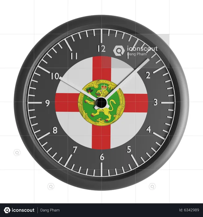 Horloge murale avec le drapeau d'Aurigny  3D Icon