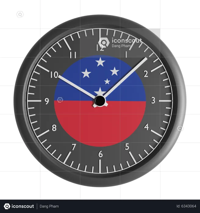 Horloge murale avec le drapeau des Samoa  3D Icon