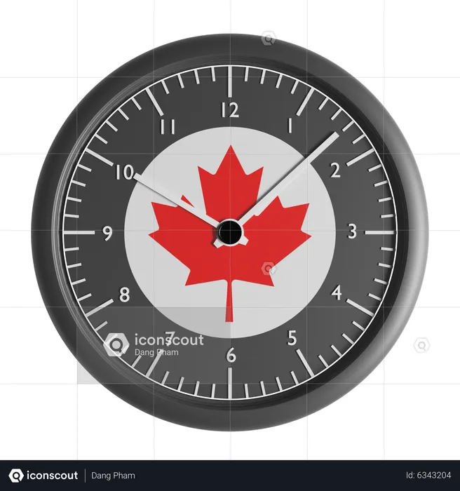 Horloge murale avec le drapeau du Canada  3D Icon