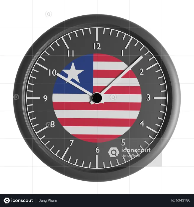 Horloge murale avec le drapeau du Libéria  3D Icon