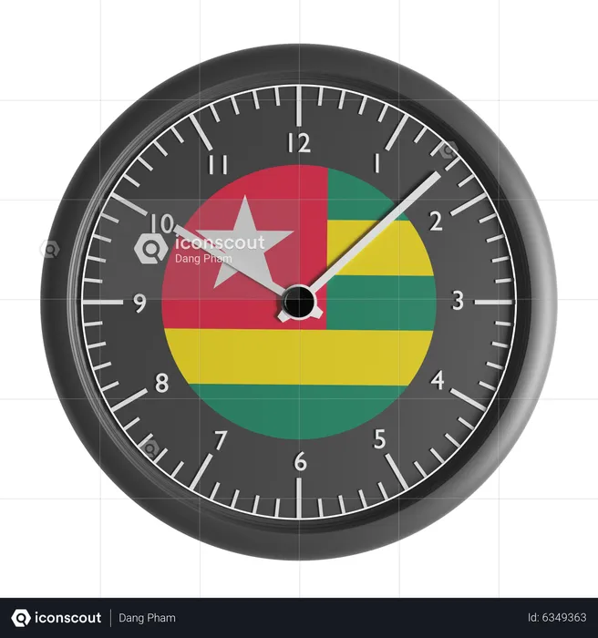 Horloge murale avec le drapeau du Togo  3D Icon