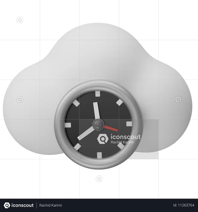 Horloge nuage  3D Icon