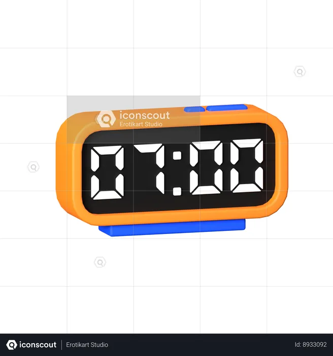 Horloge digitale  3D Icon