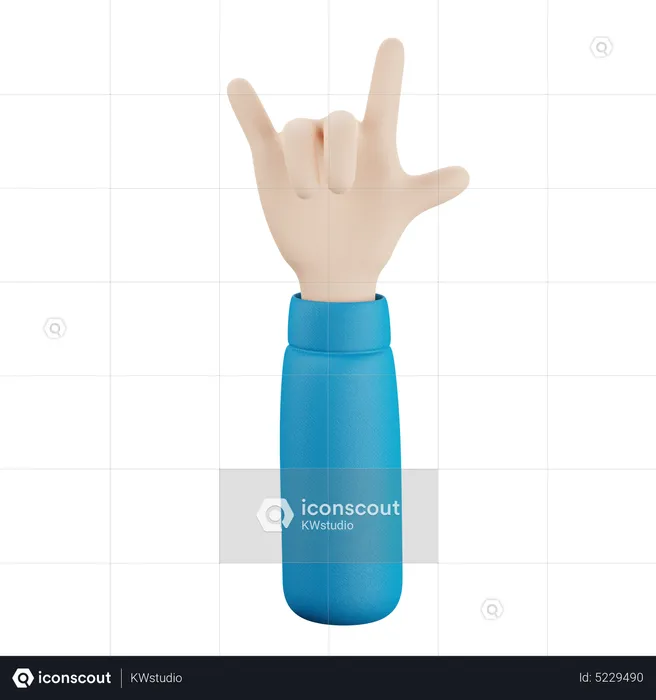 Hornfinger Handbewegung  3D Icon