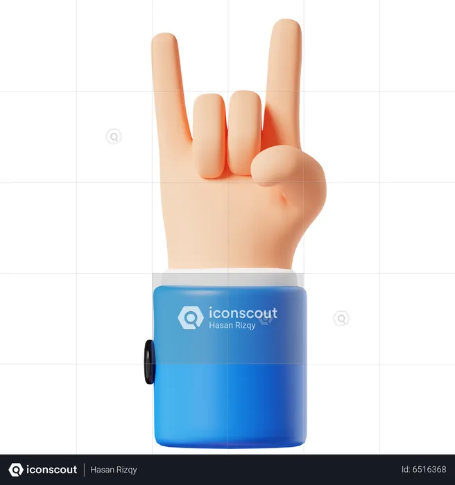 Horn Hand Gesture  3D Icon