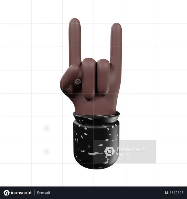 Horns hand gesture  3D Illustration