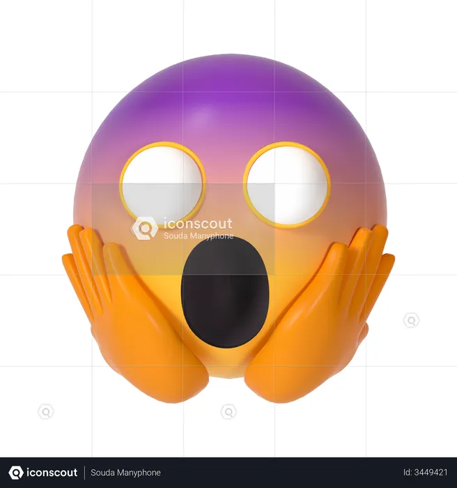Horrified Emoji 3D Illustration