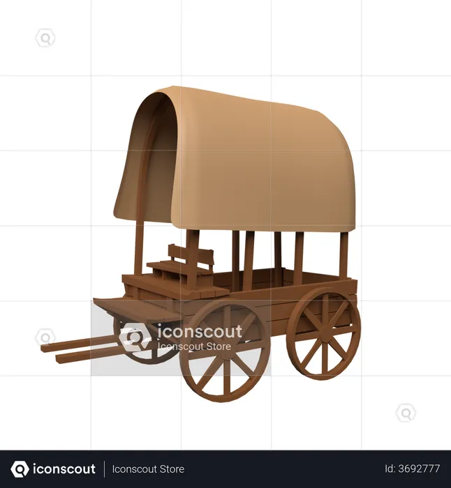 Horse Cart  3D Illustration