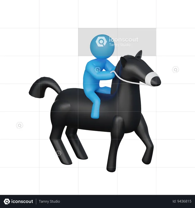 Horse racing  3D Illustration