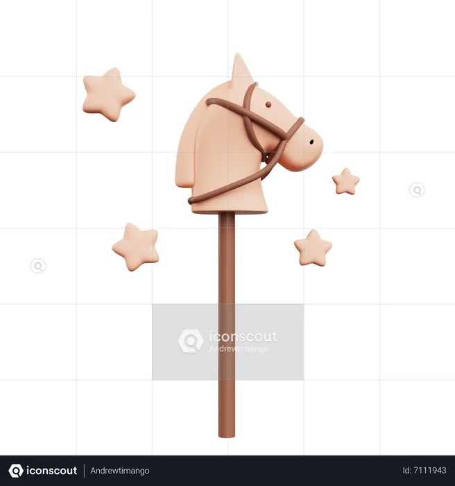 Horse Stick Toy  3D Icon