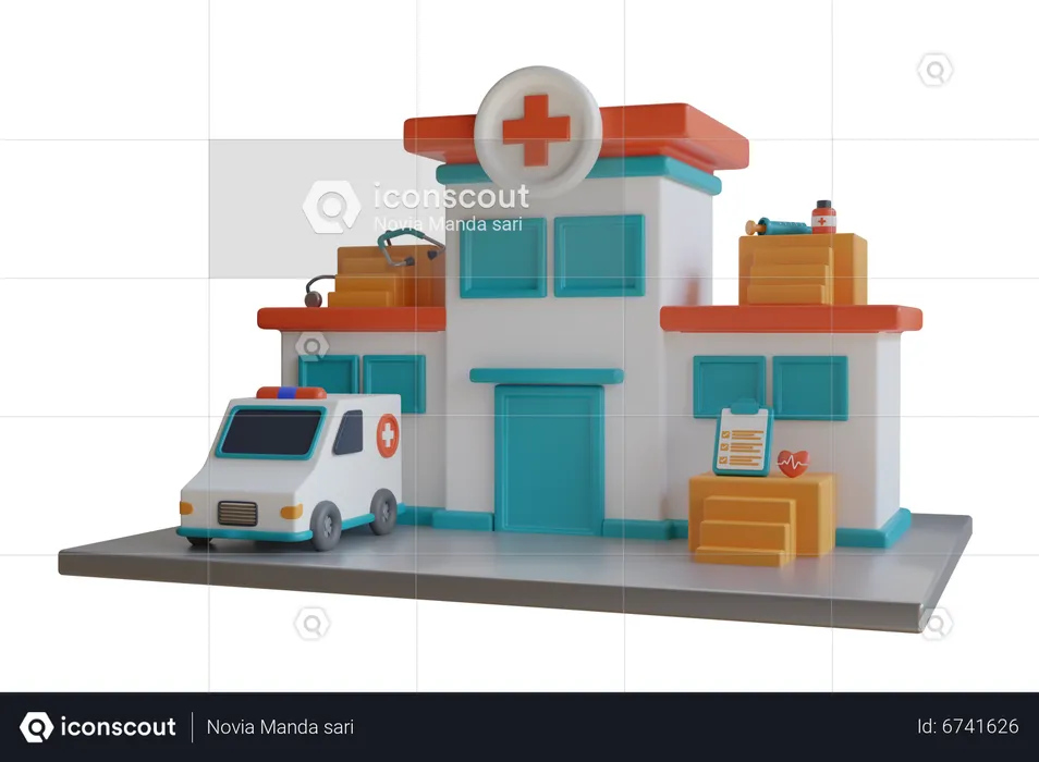 Hospital  3D Illustration