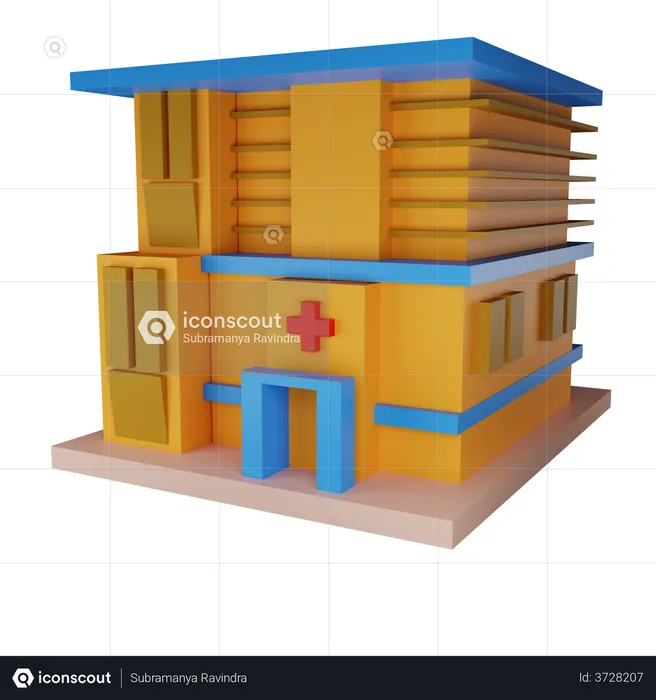 Hospital  3D Illustration