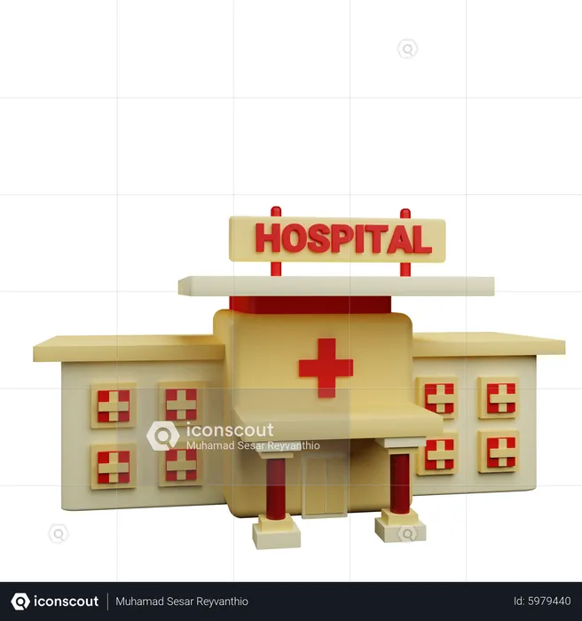 Edificio hospitalario  3D Icon