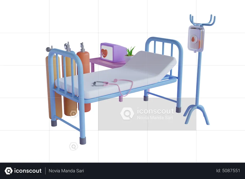 Hospital bed  3D Illustration