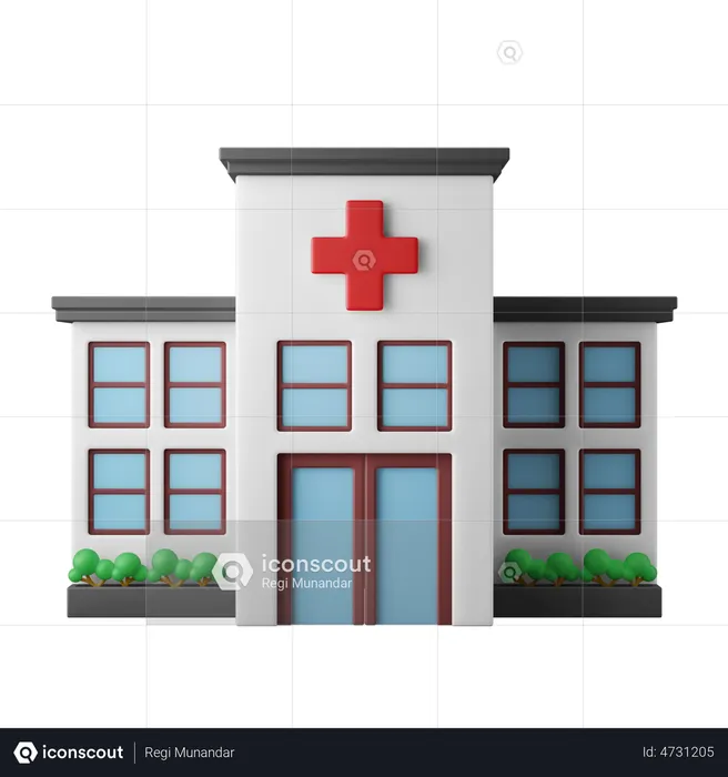 Hospital Building  3D Illustration