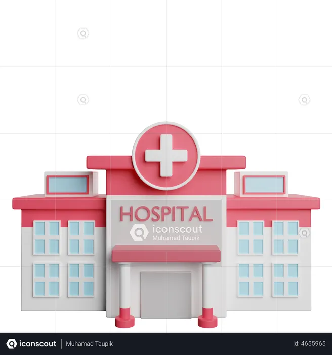 Hospital Building  3D Illustration