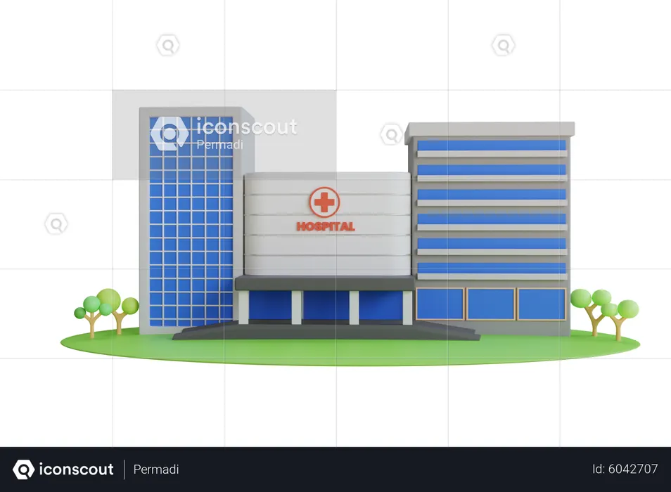 Hospital Building 3D Icon download in PNG, OBJ or Blend format