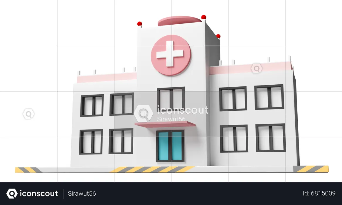 病院ビル  3D Icon
