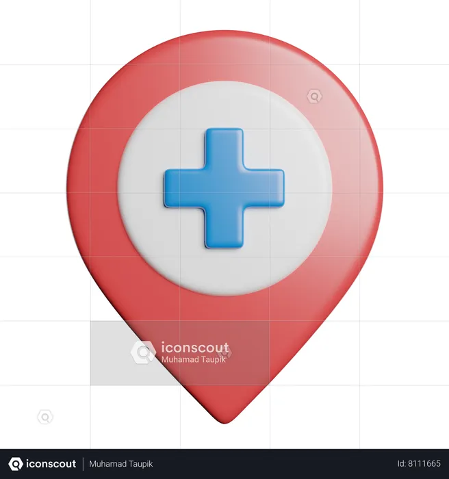 Hospital Location Flag 3D Icon