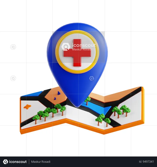 Hospital Location  3D Icon