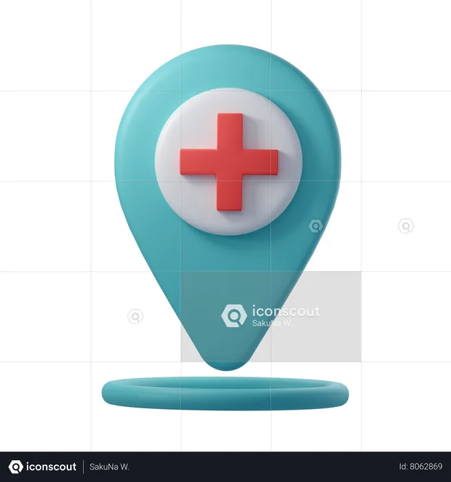 Hospital Location  3D Icon