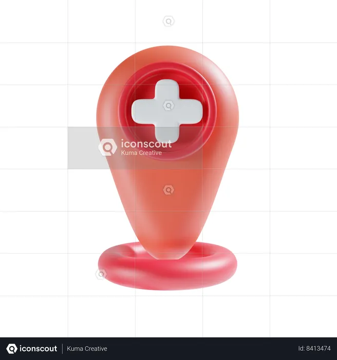 Hospital Location  3D Icon