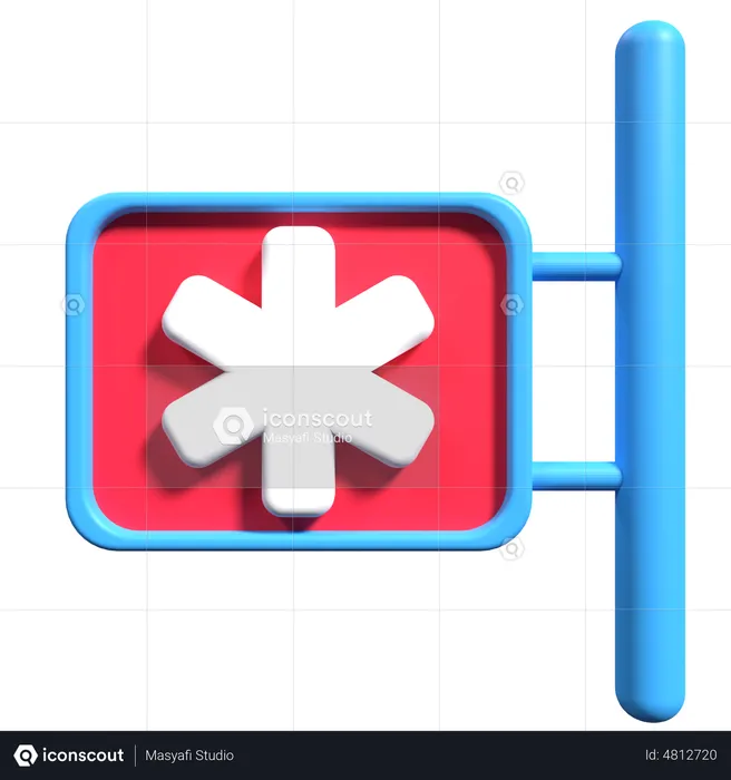 Hospital Sign  3D Illustration