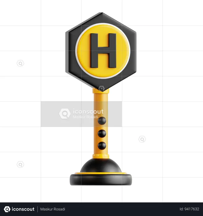 Hospital Sign Board  3D Icon
