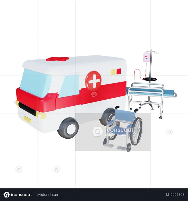 Hospital Vehicle  3D Illustration