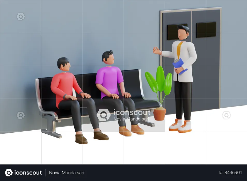 Hospital Waiting Room  3D Illustration