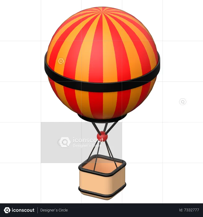 Hot air balloon  3D Icon