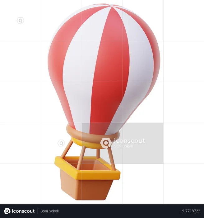 Hot Air Balloon  3D Icon