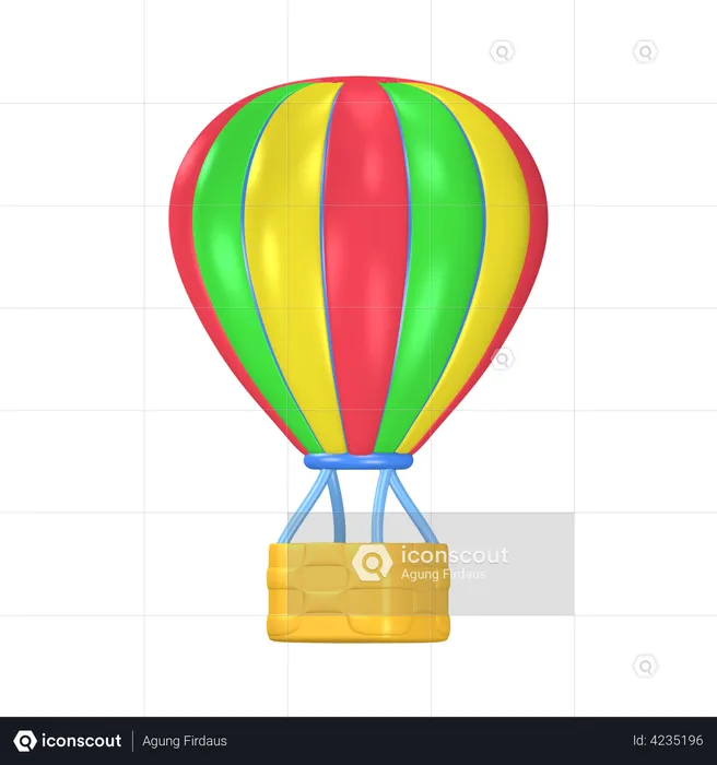 Hot Air Baloon  3D Illustration