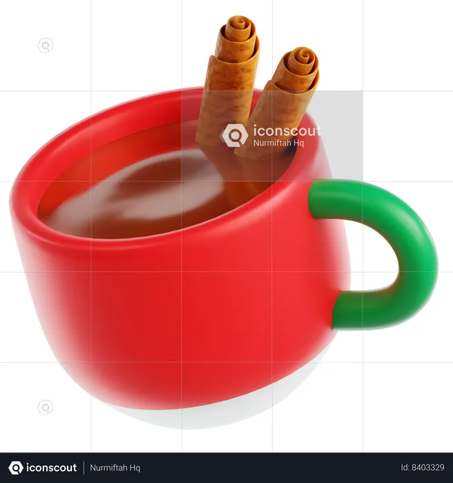 Hot Chocolate and Cinnamon  3D Icon