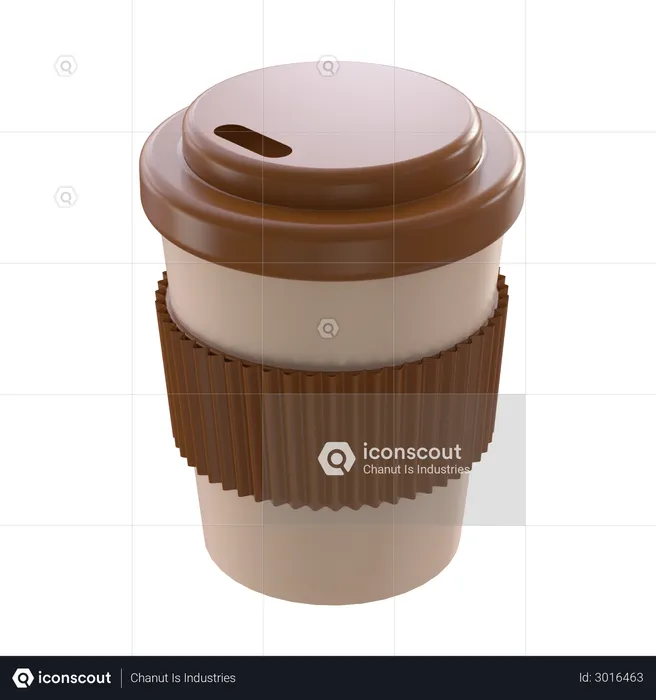 Hot Coffee  3D Illustration