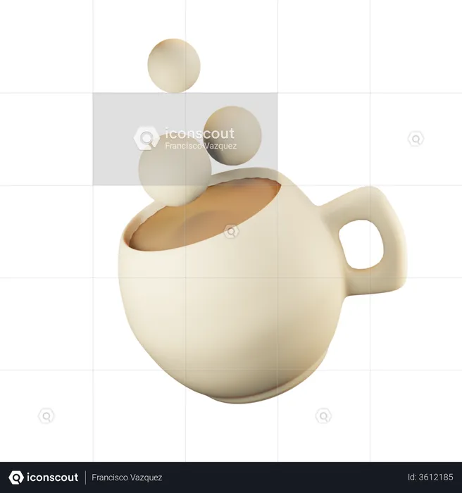 Hot Coffee Cup  3D Illustration