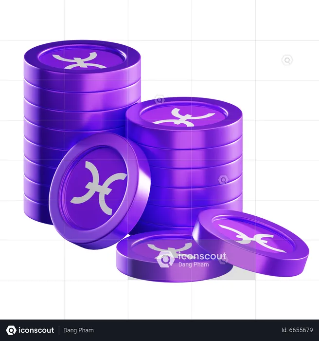 Hot Coin Stacks  3D Icon