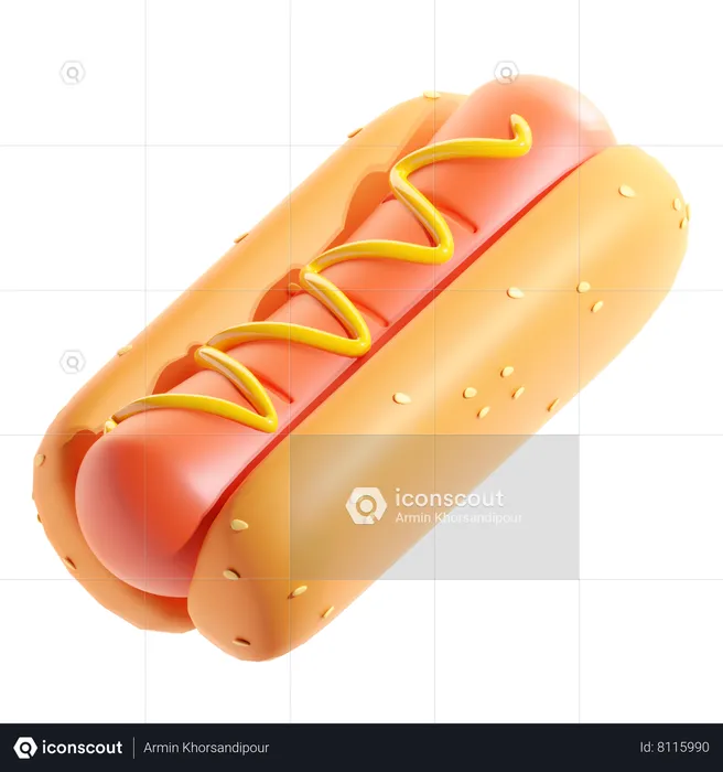 Hot Dog  3D Icon