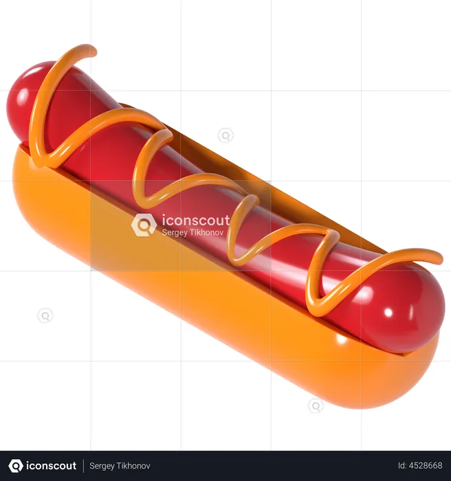 Hot Dog  3D Illustration