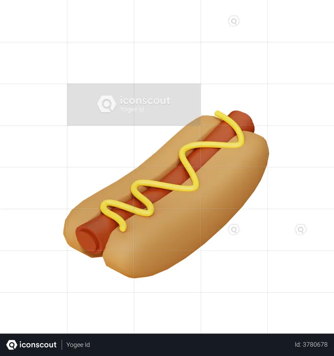 Hot Dog  3D Illustration
