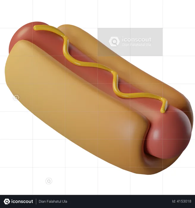 Hot Dog  3D Illustration