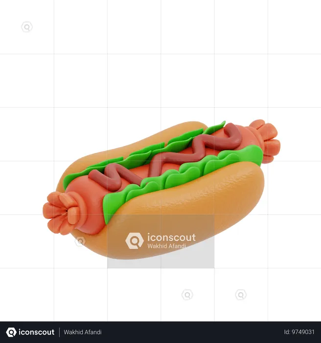 Les hot-dogs  3D Icon