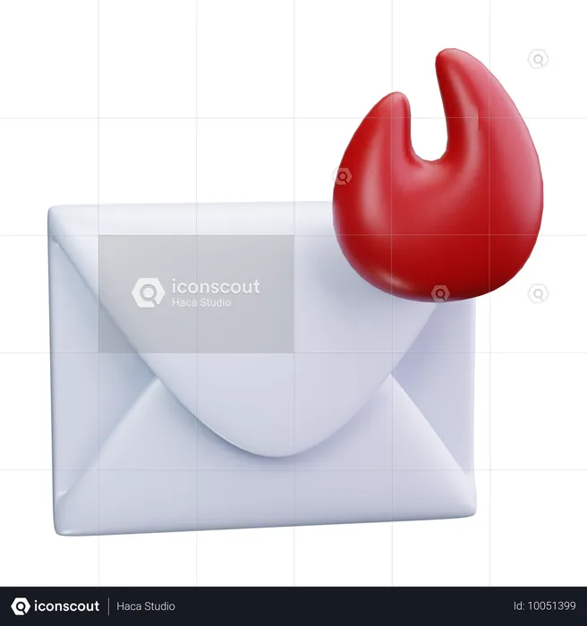 Hot Email  3D Icon