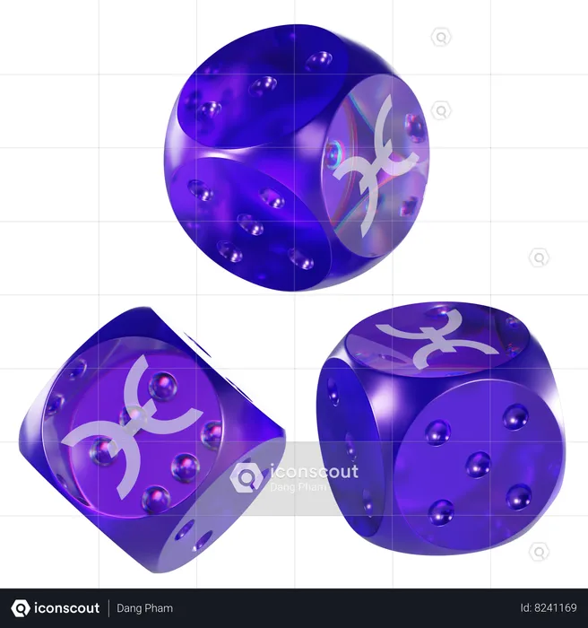 Hot Glass Dice Crypto  3D Icon