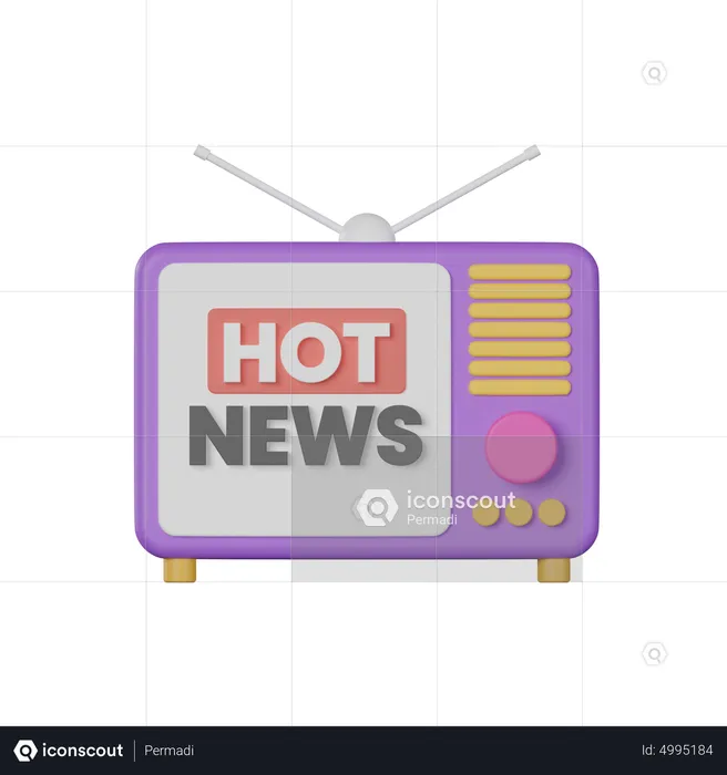 Hot News  3D Icon