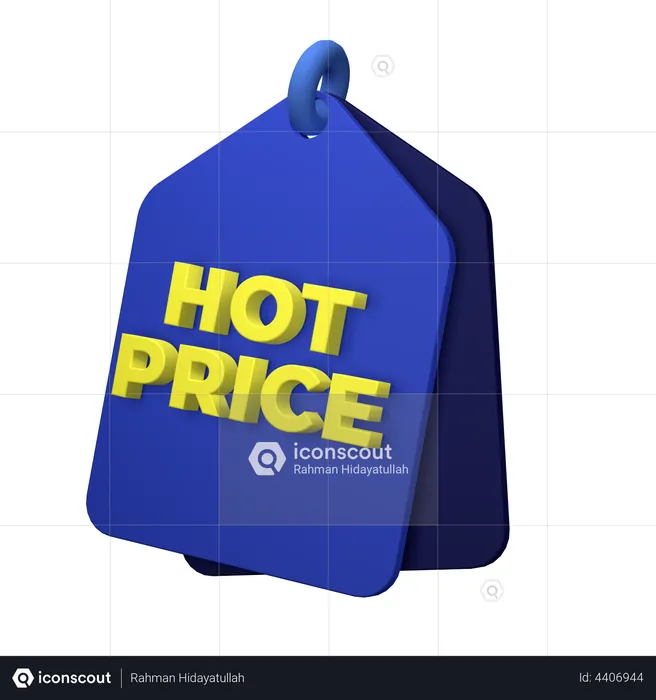 Hot Price Tag  3D Illustration
