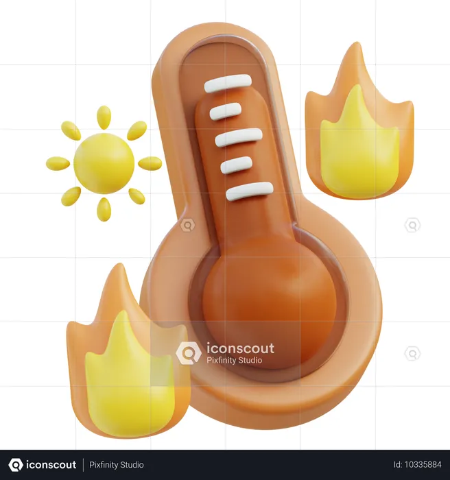 Hot Temperature  3D Icon