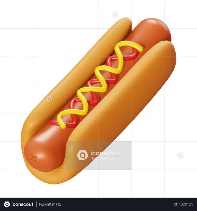 Hotdog  3D Illustration